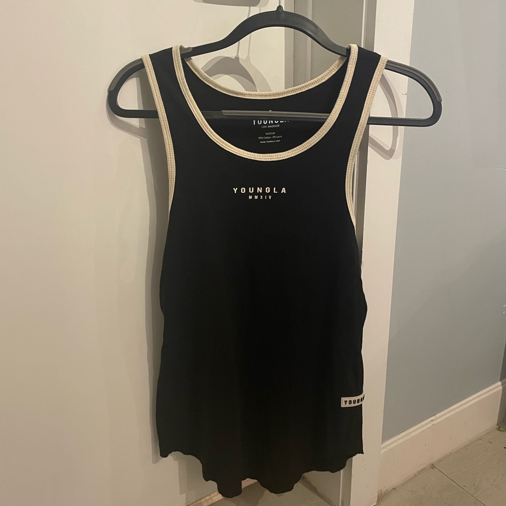 YOUNGLA Tank Top (Black) - Size Medium